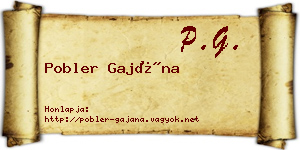 Pobler Gajána névjegykártya
